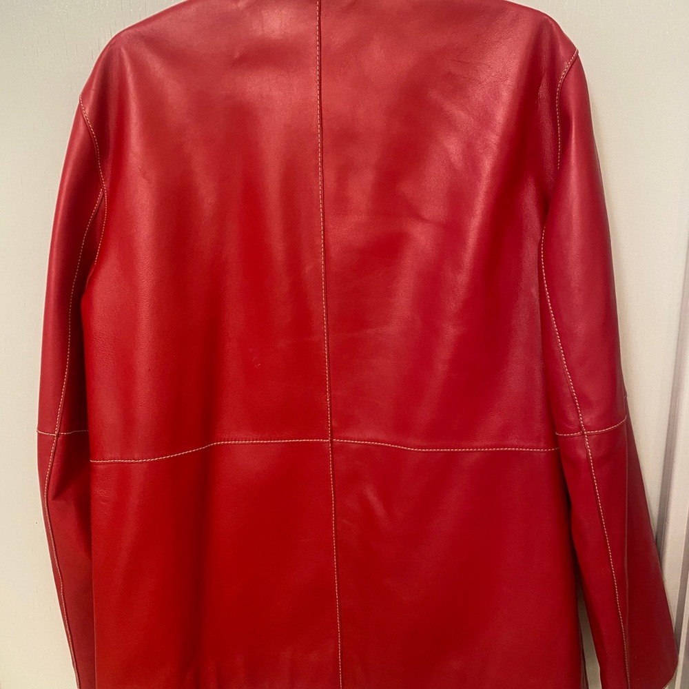 Red leather jacket - Picture 2 of 7